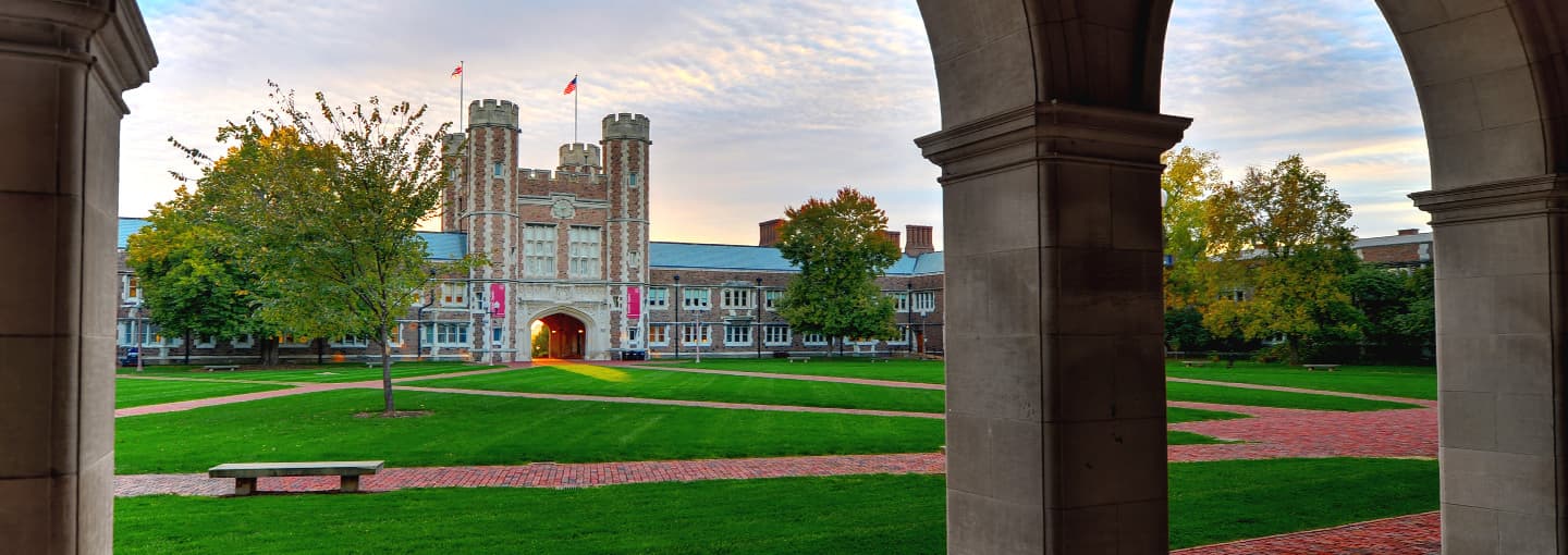 Grassy quad area on a college campus to show Integrity's expertise with higher education